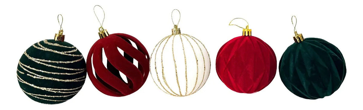 Esferas Navideñas Lluvia 20 Piezas 8 cm Tradicionales