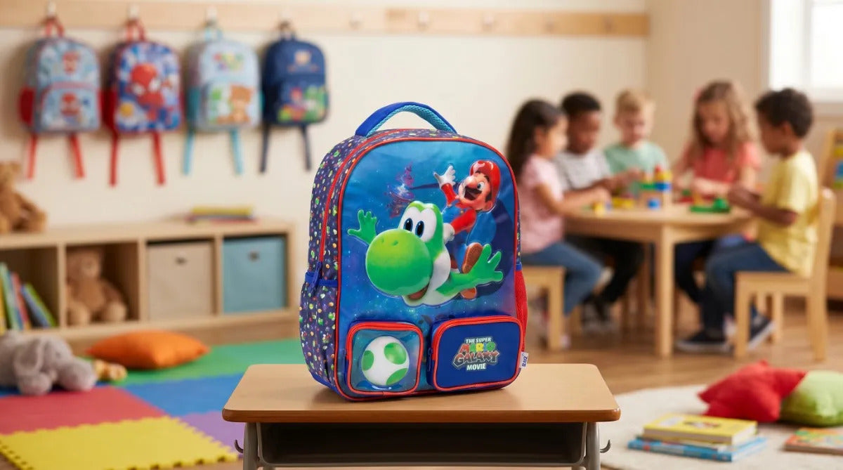 Mochila Kinder Ruz  Mario Y Yoshi Diseño Espacial  Galaxy