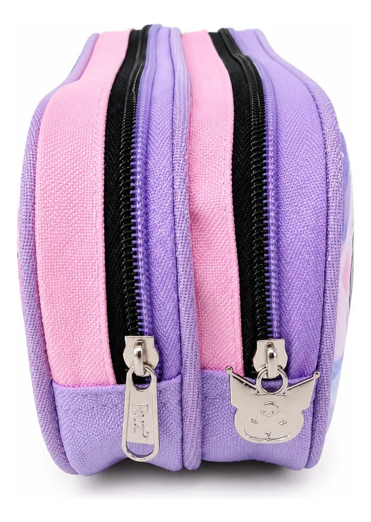 Lapicera Ruz Kuromi 3d Color Lila Y Rosa Doble Compartimento