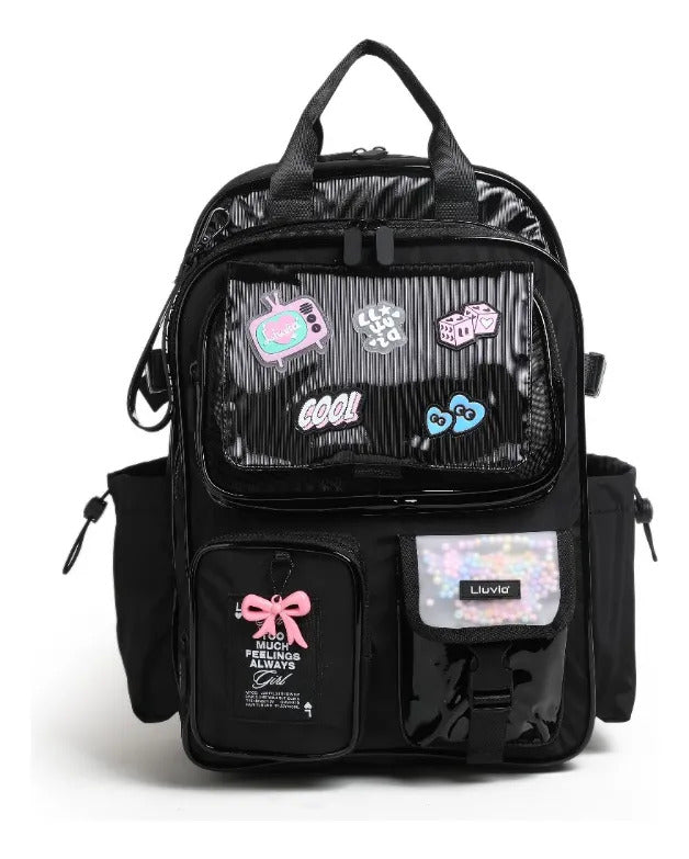 Set De Mochila Lluvia Cool Girl Con Parches Tres Piezas