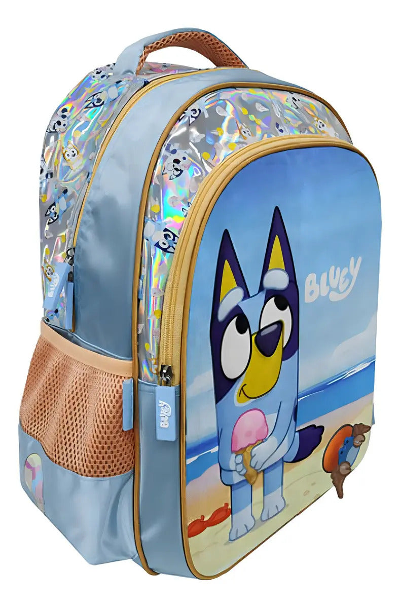 Mochila Bluey Primaria Backpack Color Azul Diseño De La Tela Liso