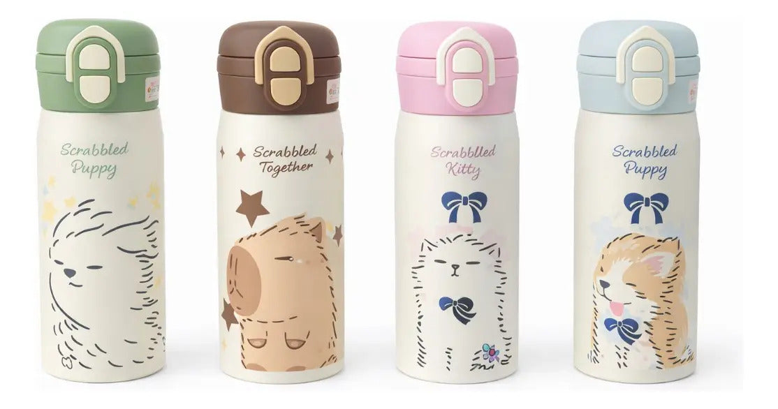 Termo De Acero Inoxidable 350 Ml Con Diseños De Animalitos