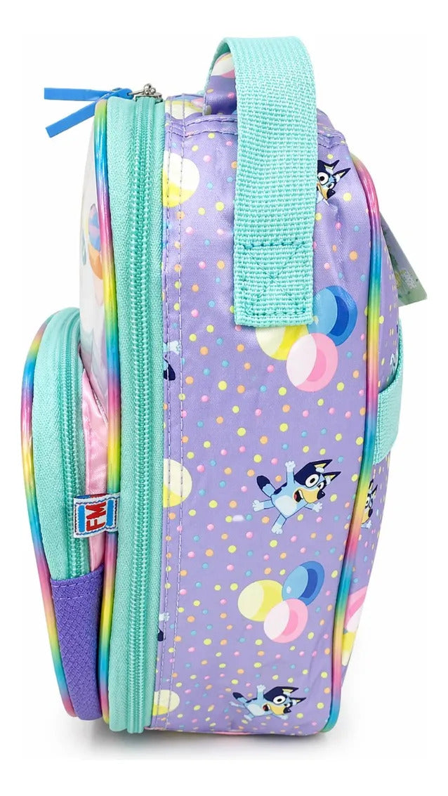 Set Mochila Primaria Bluey & Bingo Rosa Tornasol Tres Piezas