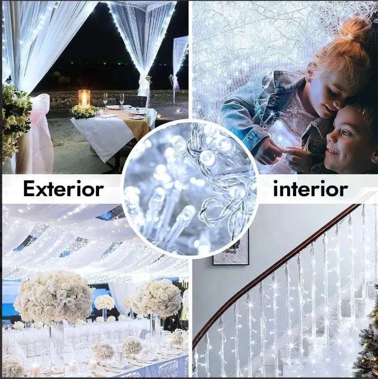 Serie Navideña 200 Blanco Frío Ideal Para Decoración 10m