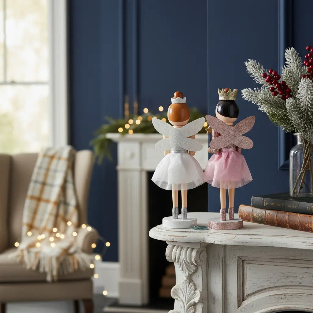 Muñeca Navidad Lluvia Hada Mágica Con Varita 35 Cm
