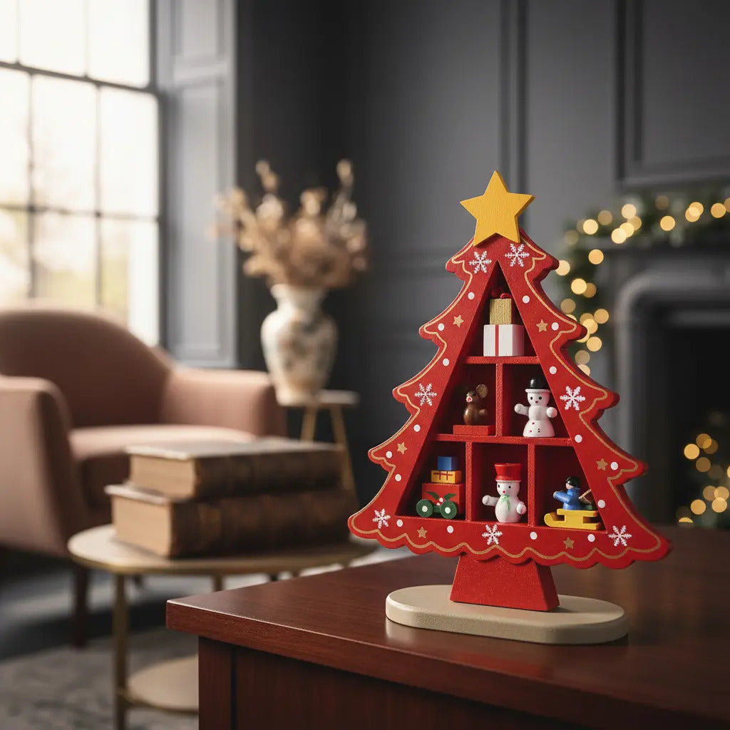 Árbol Navideño De Madera 3 Piezas Marca Lluvia