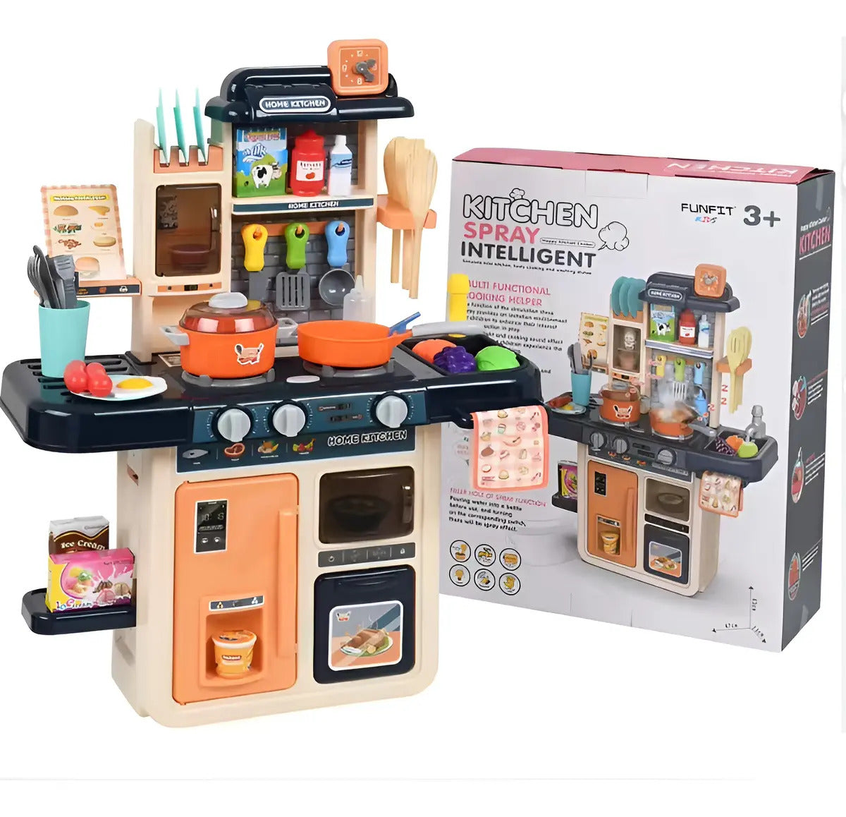 Cocina Pequeña Marca Candy Toys Azul Con 42 Piezas