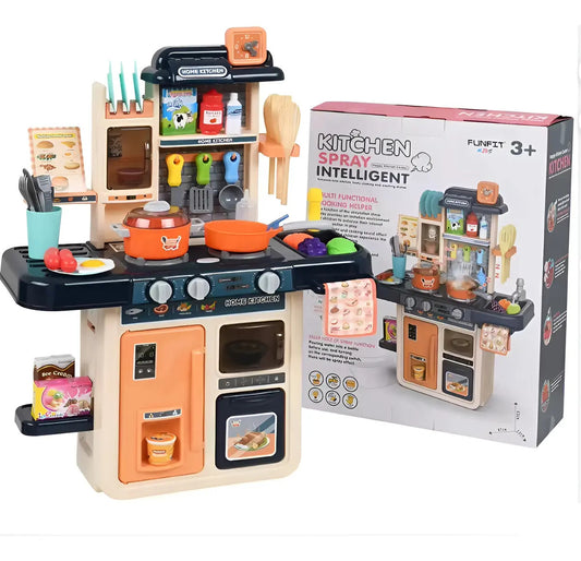 Cocina Pequeña Marca Candy Toys Azul Con 42 Piezas