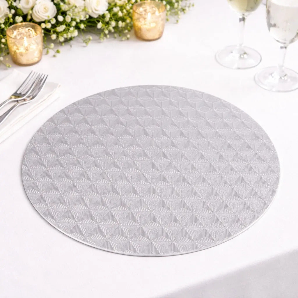 Manteles De Mesa Redondos Metálicos 6 Piezas Dos Colores