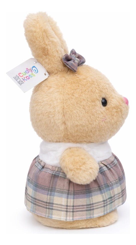 Peluche Conejita Con Vestido Cuadros 2 Colores 31 Cm