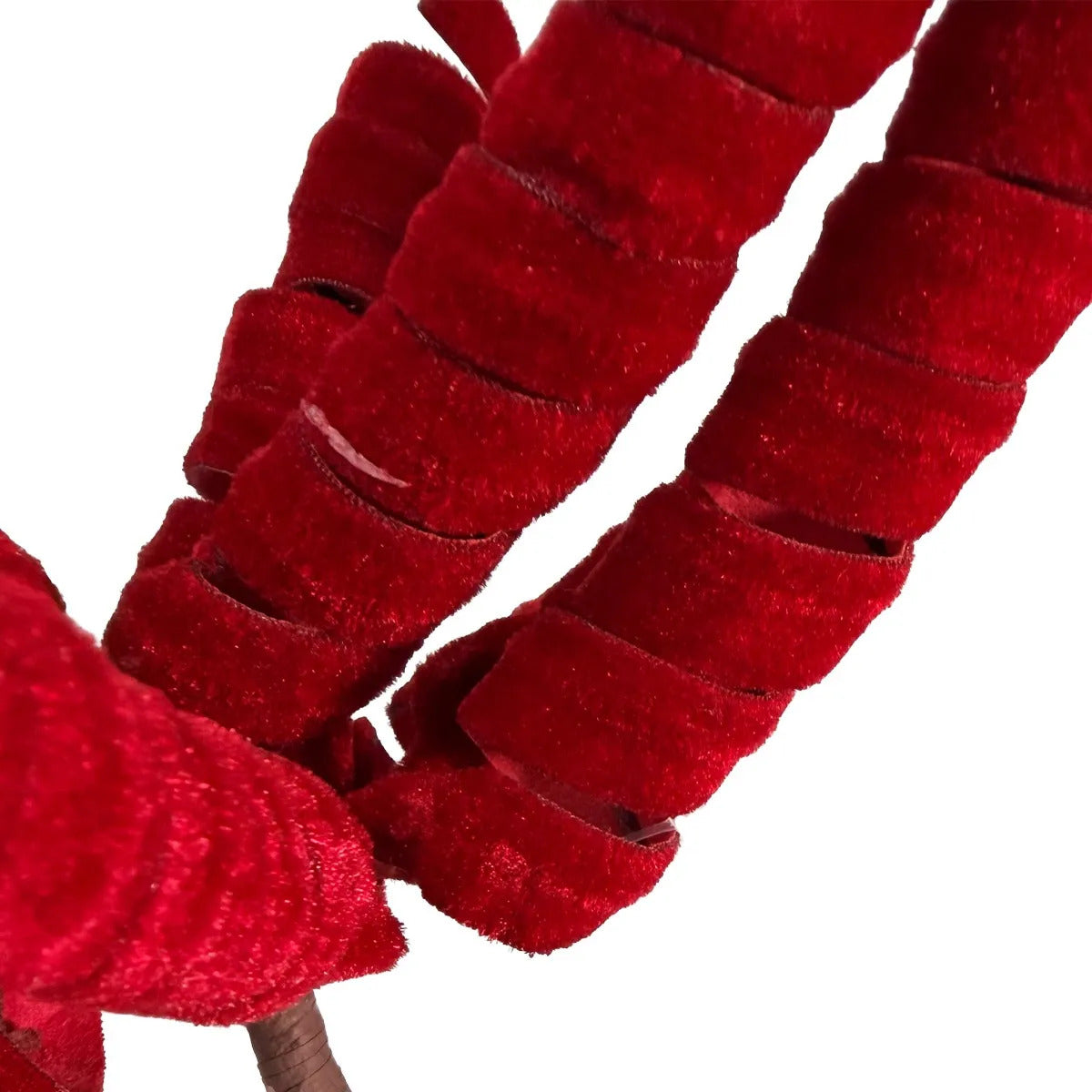 Vara Decorativa Lluvia Roja con Curlis Navideños 45cm
