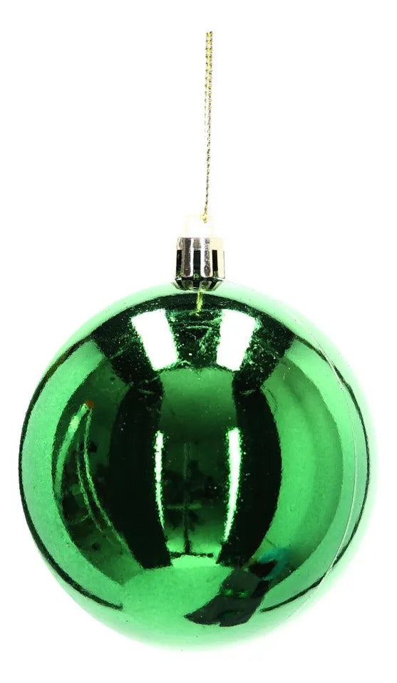 Set Esferas Navideñas Lluvia Verde Esmeralda 8 Cm 30 Piezas