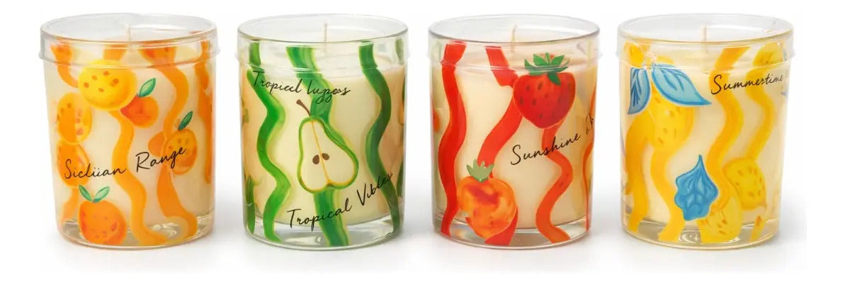 Colección De Velas Aromáticas 4 Aromas Frutales Premium