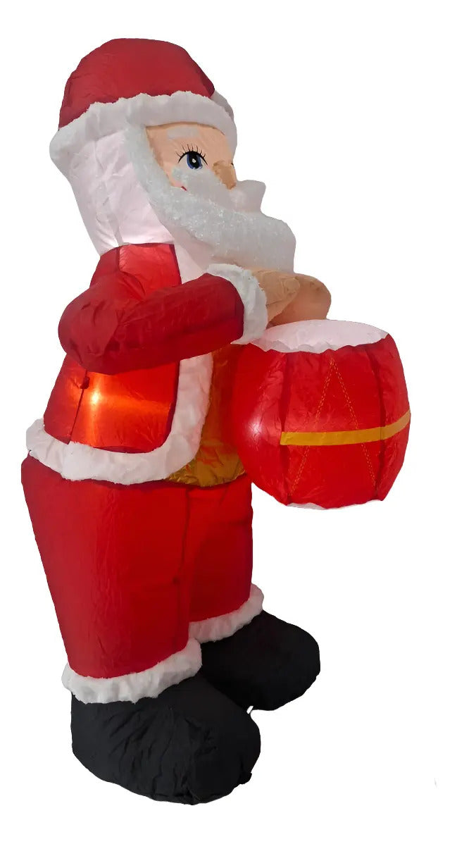 Inflable Navideño Santa Claus Con Regalo Marca Lluvia