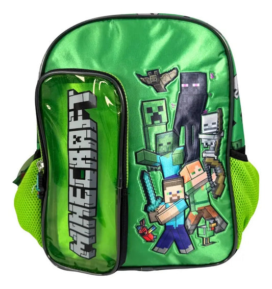 Mochila Kinder Marca Ruz Minecraft Mine Diversión Pixel