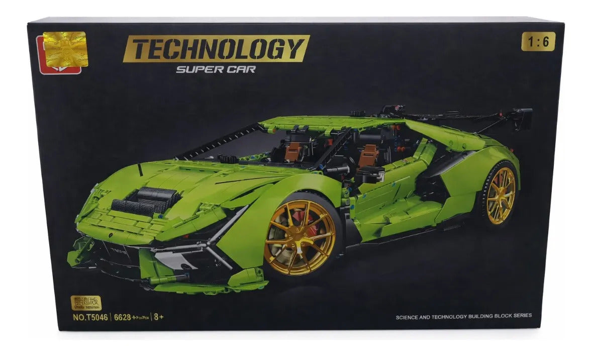 Carro Deportivo De Bloques Escala Lamborghini Rc 6628 Piezas