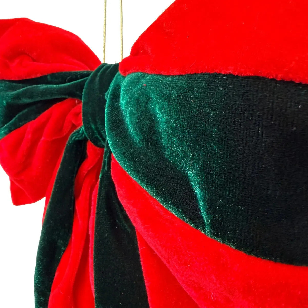 Moño Navideño Lluvia Light Rojo Verde Aterciopelado 50 Cm