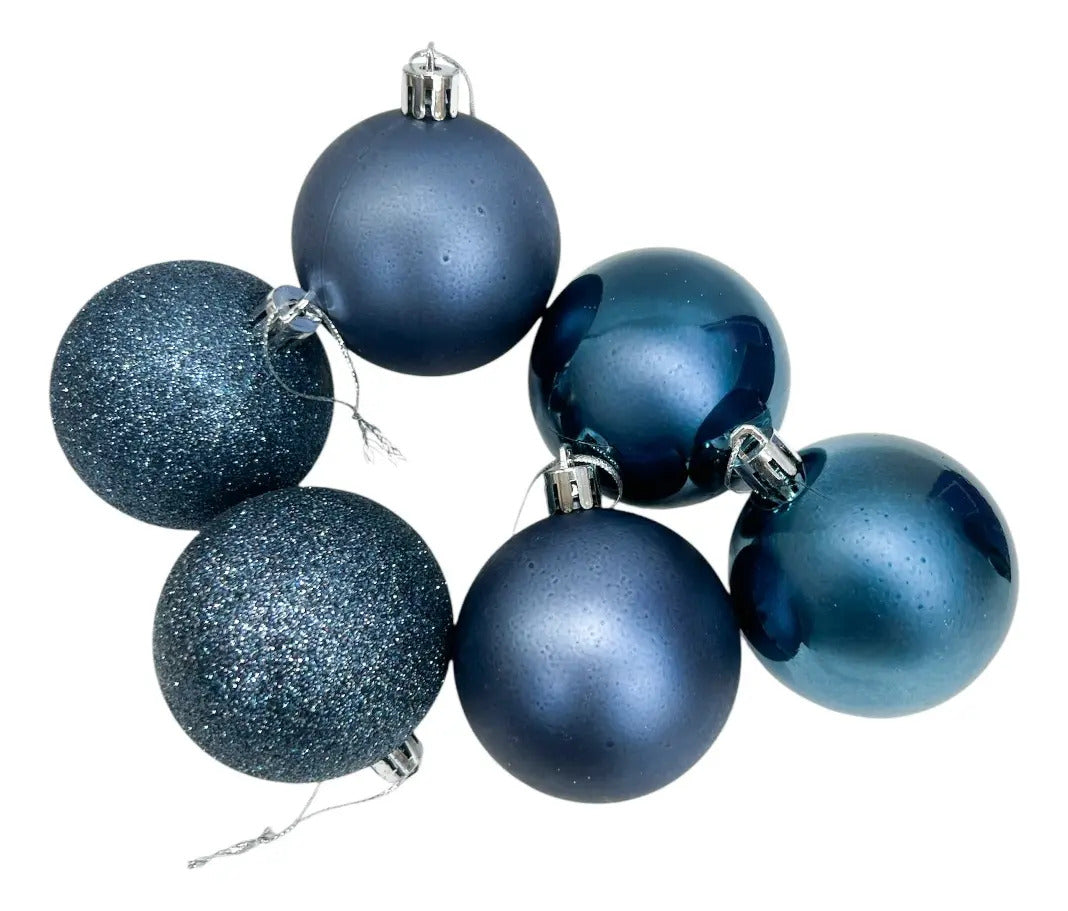 Esferas Navideñas Set De 6 Piezas  Disponibles En 7 Colores