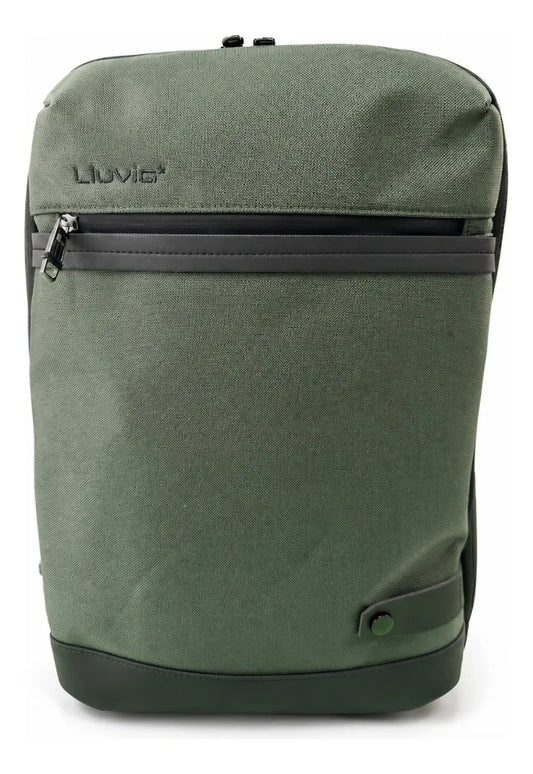 Mochila Juvenil Lluvia Verde Olivo Elegante Y Resistente Discreta