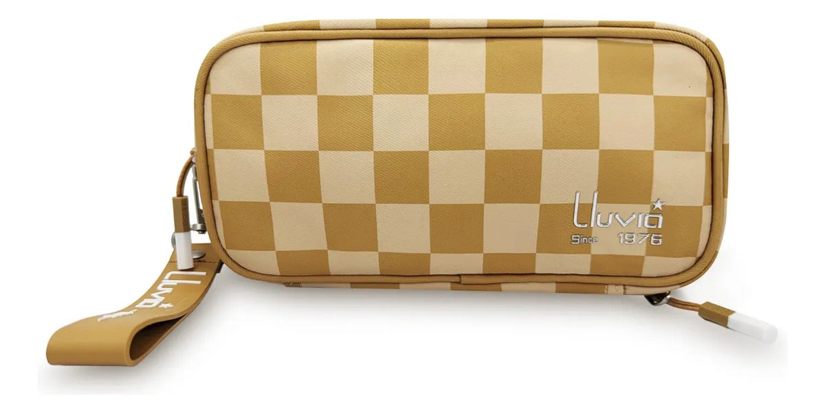 Set Escolar Lluvia Amarillo con Estampado de Cuadros