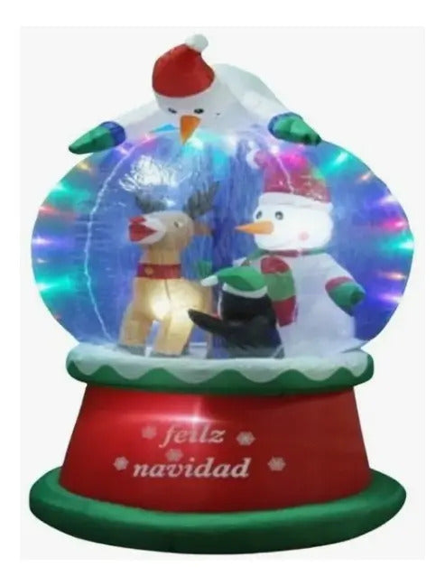Inflable Navideño Esfera De Nieve Luces Led 180x110x110 Cm