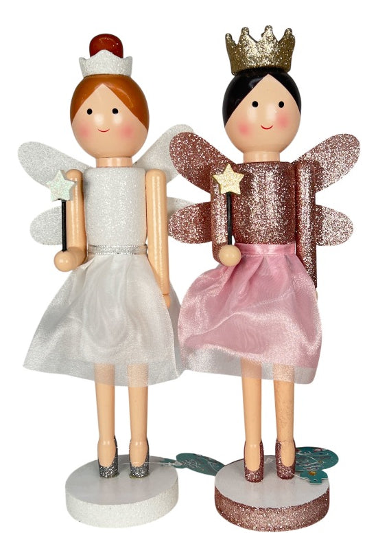 Muñeca Navidad Lluvia Hada Mágica Con Varita 35 Cm
