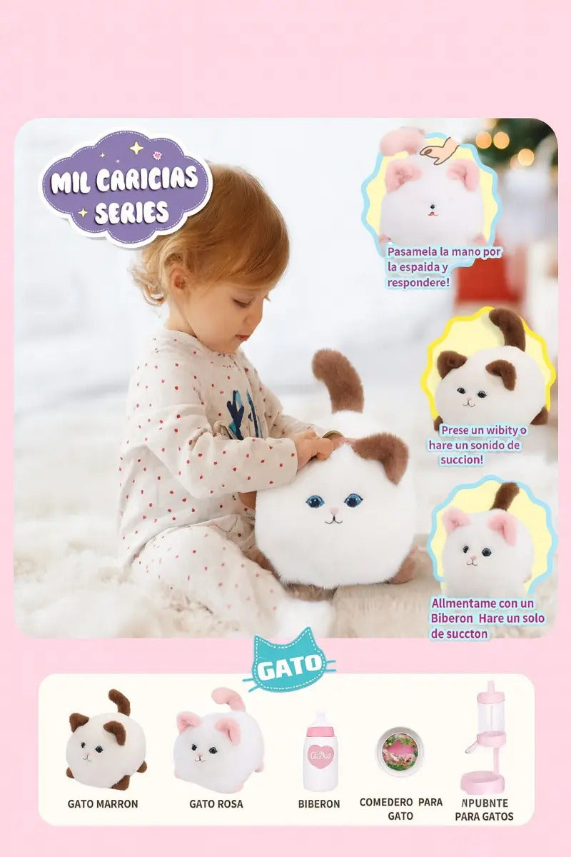 Peluche Gato Candy Toys Con Maullido Y Detección De Biberón