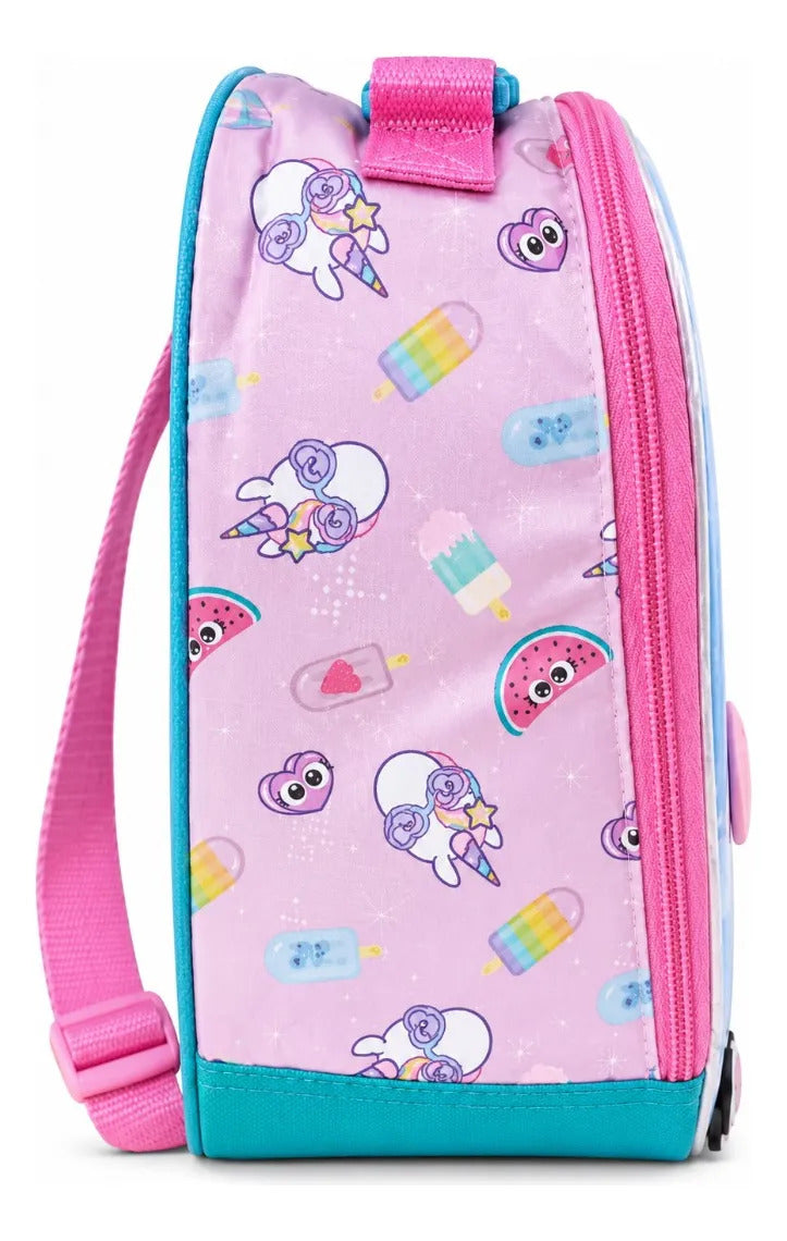 Lonchera Escolar Ruz Onix Unicornio Con Charms Decorativos