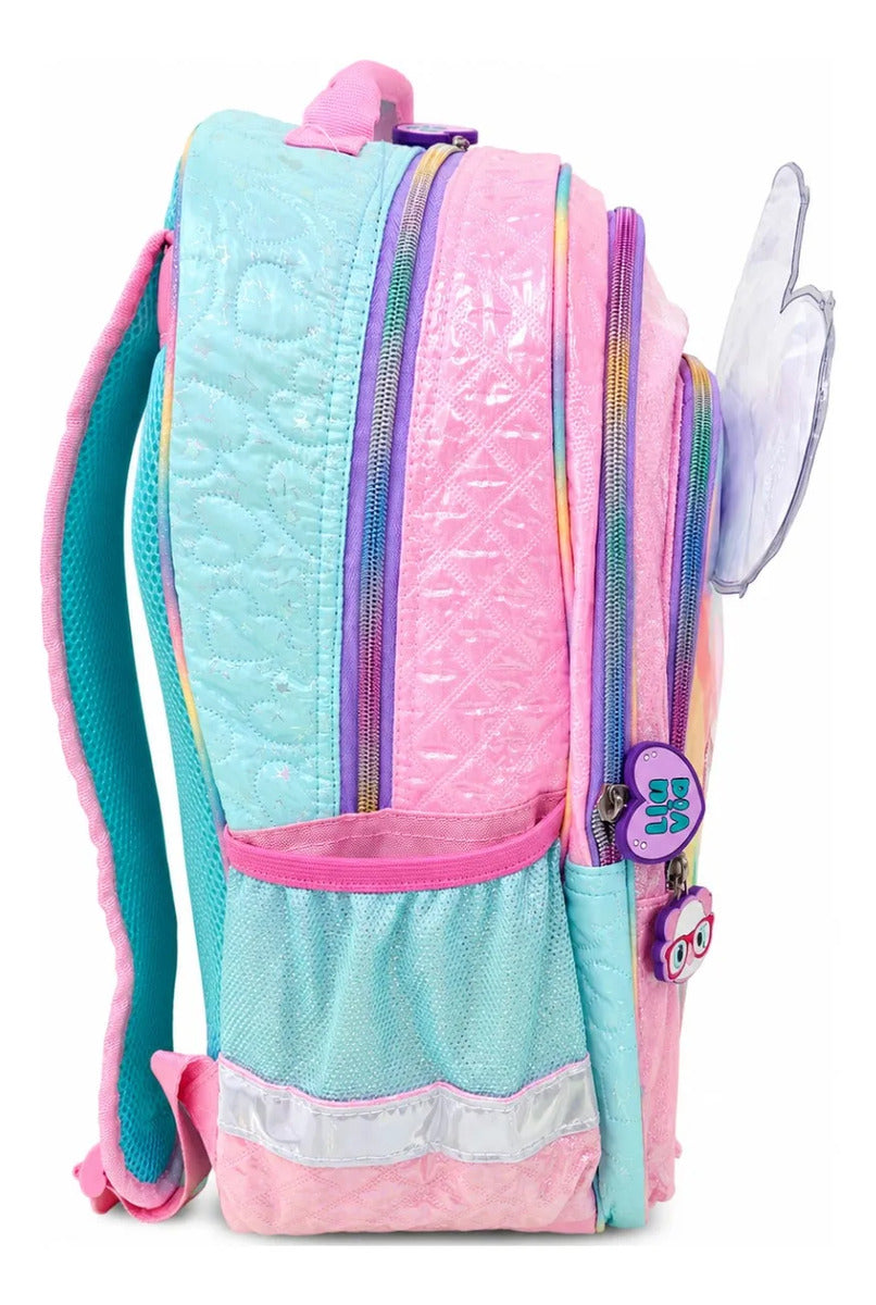 Mochila Lluvia Diseño Puerquito Con Monedero Felpa Glitter