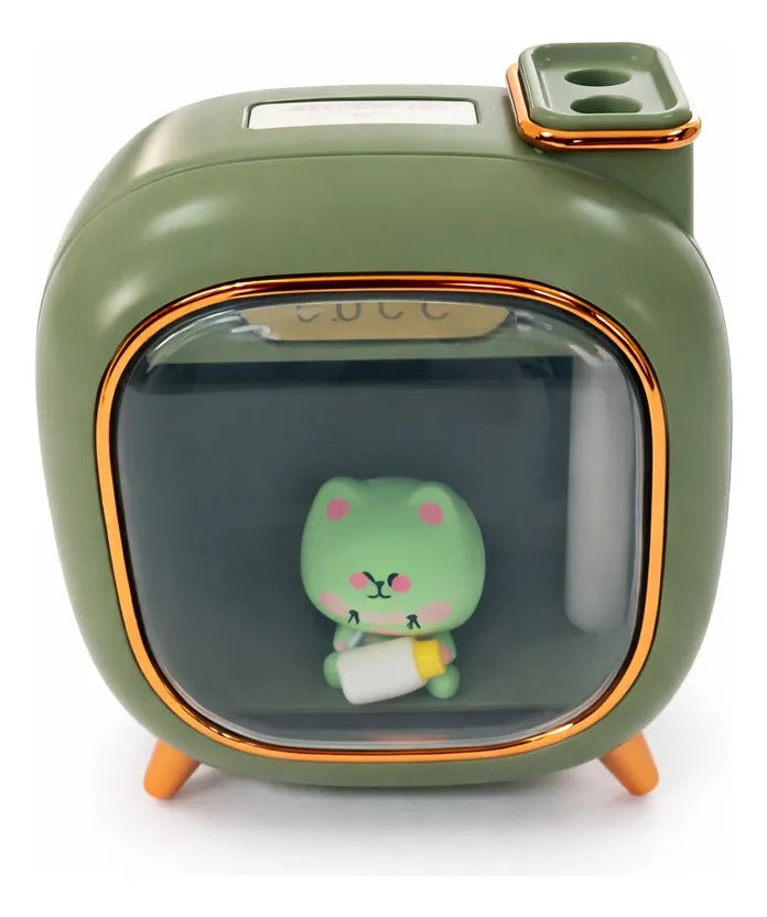 Humidificador Retro Tipo Tv 500 Ml Con Luz Y 8 Esencias