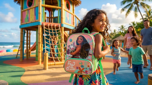Mochila Escolar Ruz Princesa Moana Durazno Con Verde Menta