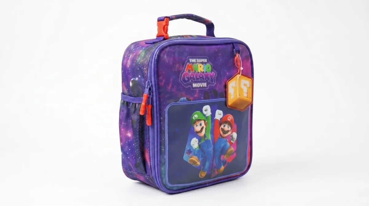 Lonchera Escolar Ruz Mario Galaxy Azul Y Llavero Incluido