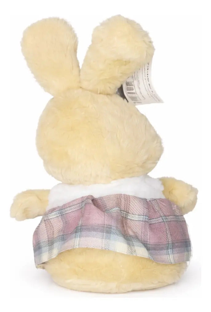 Peluche Conejita Con Vestido Cuadros 2 Colores 31 Cm