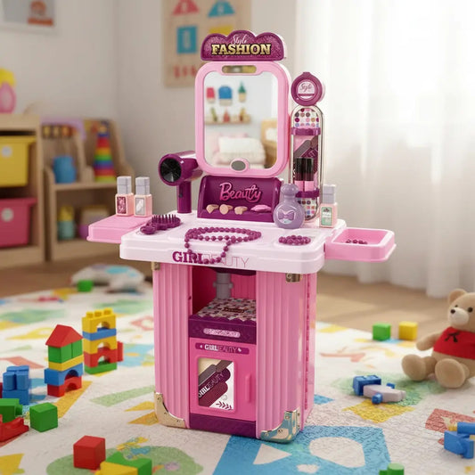 Tocador De Mesa Y Maletín Infantil Con Espejo 29 Piezas