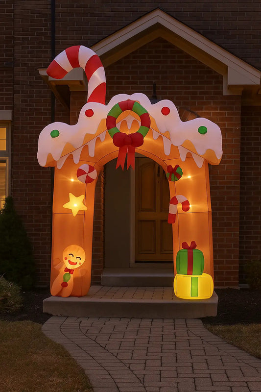 Arco Navideño Inflable Con Música Y Sensor 360x70x200 Cm
