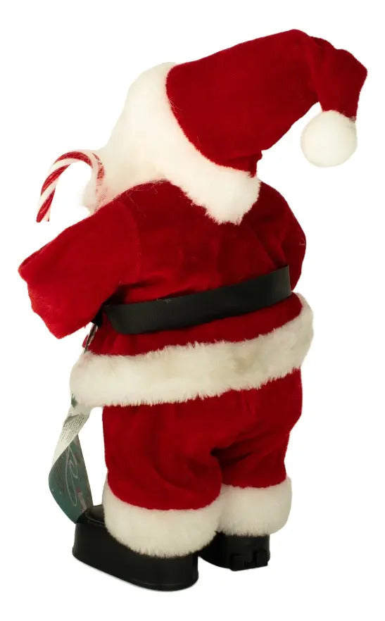 Papá Noel Musical Figura Navideña 30x15x10 Cm Marca Lluvia