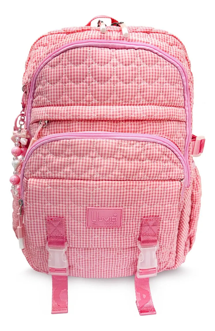 Set Escolar Lluvia Rosa con Diseño de Vichy