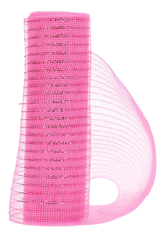 Malla Navideña lluvia Rosa Chicle Brillante 9 Metros 26 Cm