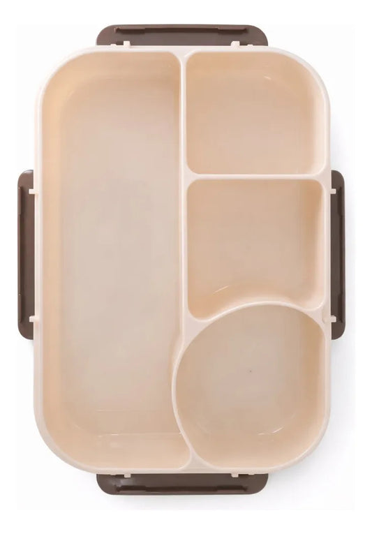 Tupper Porta Alimentos 4 Divisiones Con Cubiertos Hermético