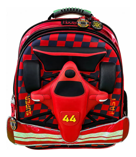 Mochila Lluvia Roja Diseño Auto De Carreras Fórmula Uno