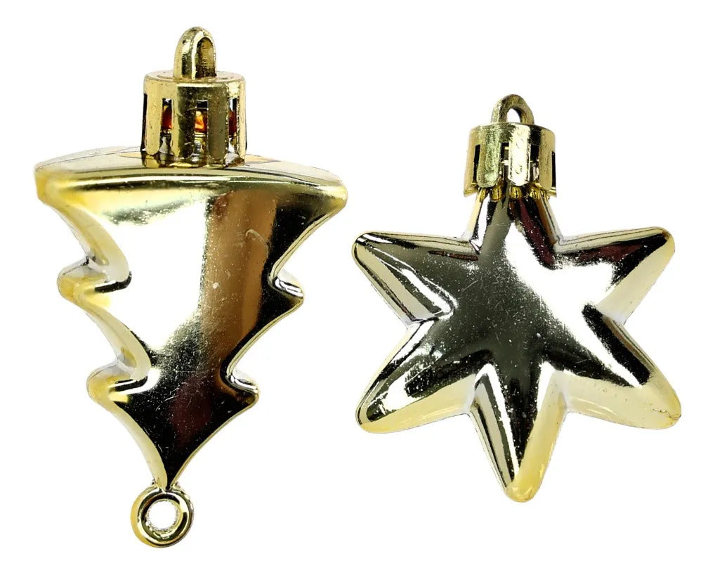 Set Navideño lluvia Dorado Champagne 28 Piezas Elegantes