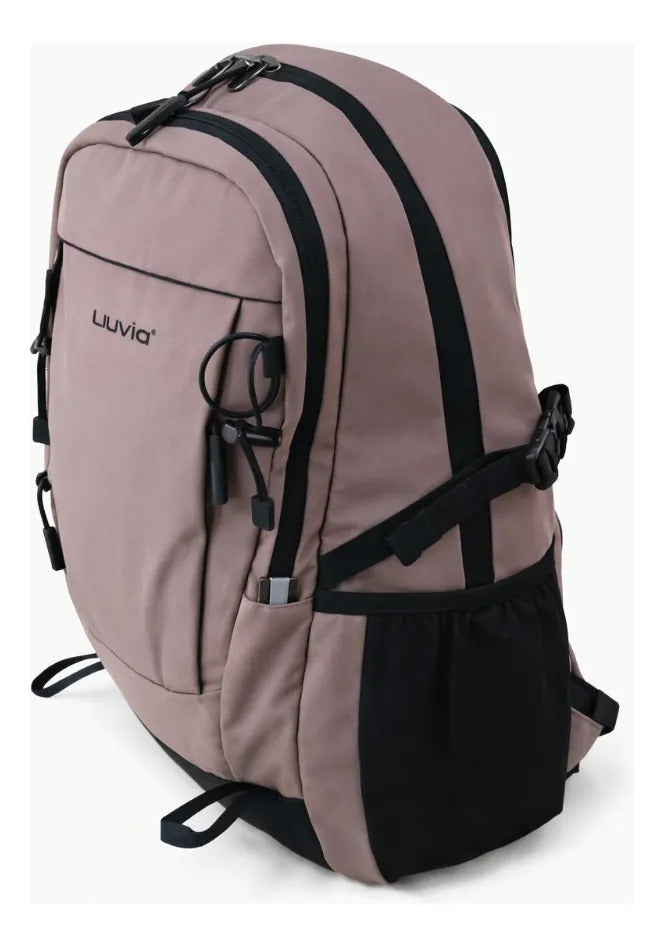 Mochila Lluvia Juvenil Rosa Práctica Con Bolsillos Laterales