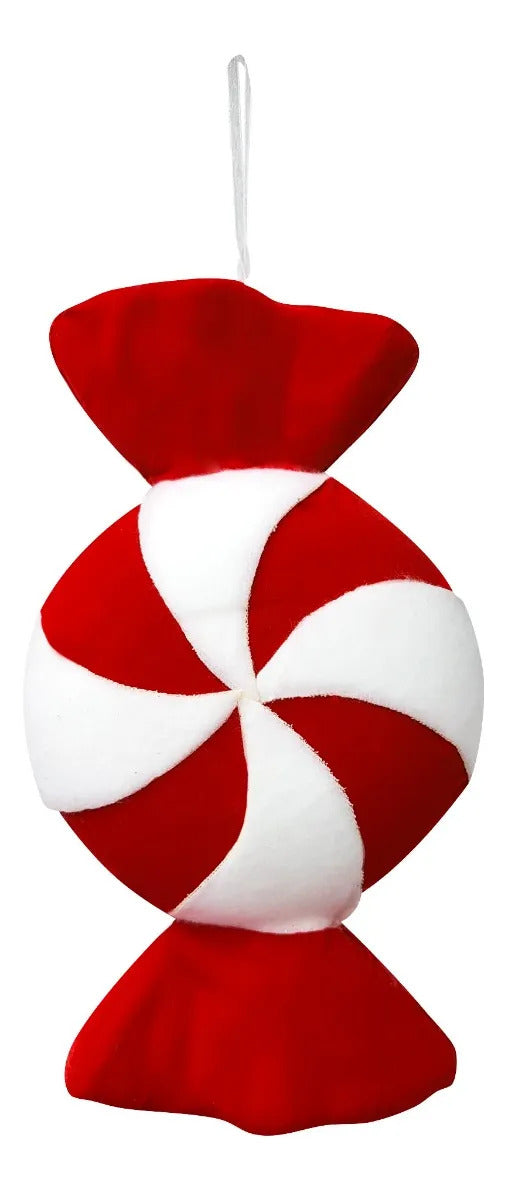 Caramelo Candy Navideño Lluvia Lights Rojo Terciopelo 38 cm