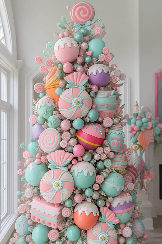 Figura Caramelo Navideño Candy Land Para Árbol 32x4x18