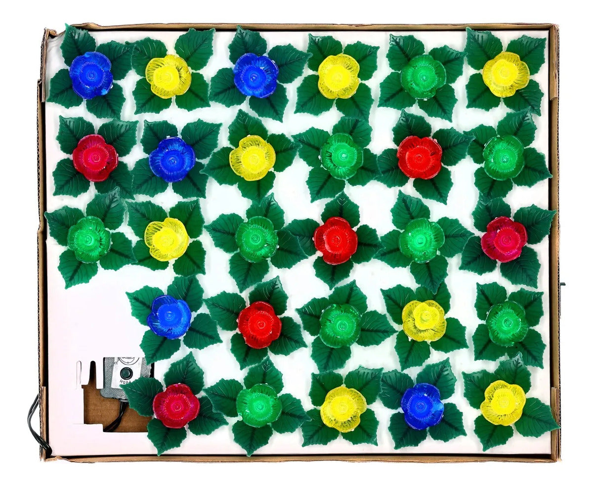 Serie JL 28 Flores Multicolor Con Luz Mágica 2.5 Metros