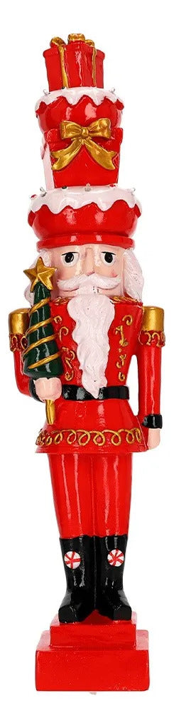 Soldado Cascanueces Lluvia Rojo y Dorado 56 cm