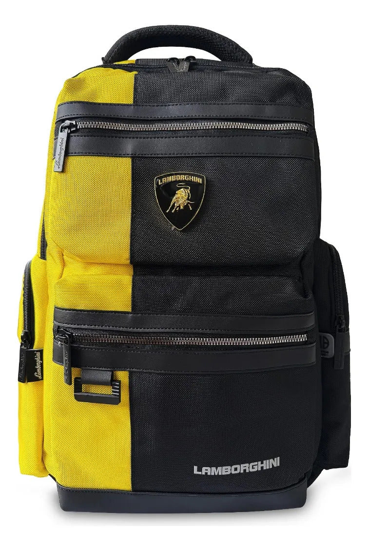Mochila Juvenil American Bags Negro y Amarillo Lamborghini