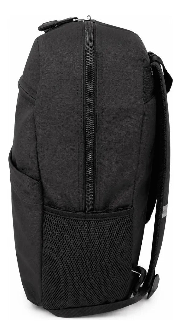 Mochila Chenson Negra Resistente Con Bolsillos Laterales