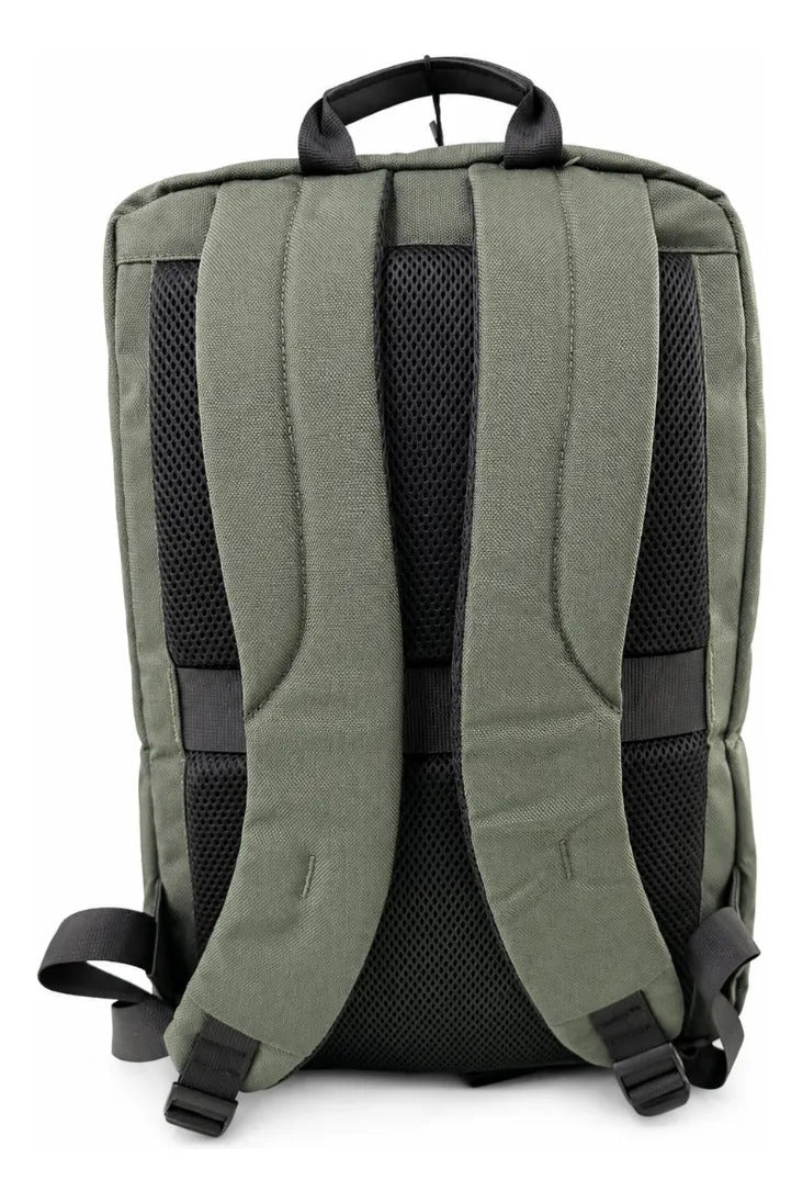 Mochila Juvenil Lluvia Verde Olivo Elegante Y Resistente Discreta
