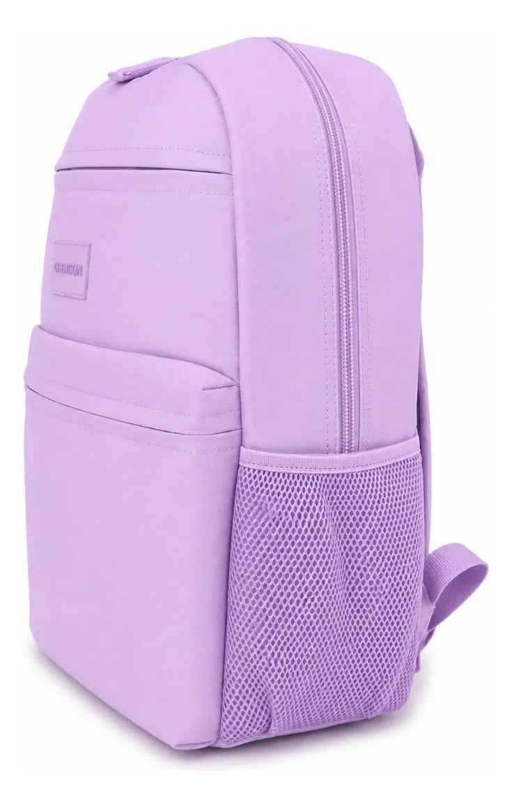 Mochila Chenson Nylon Reforzada Lila 3 Compartimientos